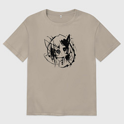 Футболка оверсайз мужская Тёмное зеркало души, цвет: миндальный