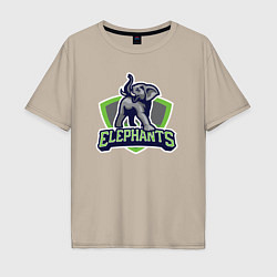 Футболка оверсайз мужская Elephants, цвет: миндальный