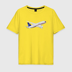 Футболка оверсайз мужская Опытный самолет SJ-100 ВС 95157, цвет: желтый