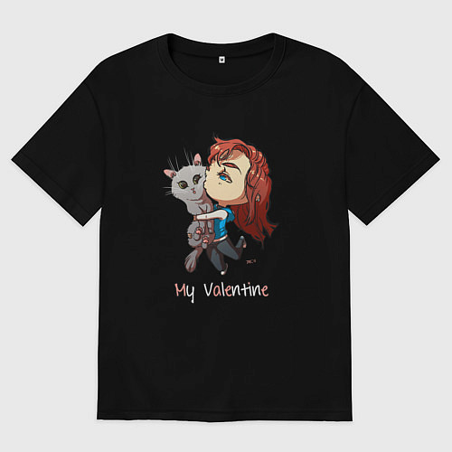 Мужская футболка оверсайз My Valentine / Черный – фото 1