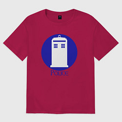 Футболка оверсайз мужская Tardis police, цвет: маджента