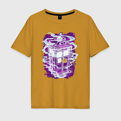 Футболка оверсайз мужская Tardis violet, цвет: горчичный