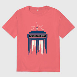 Футболка оверсайз мужская Light tardis, цвет: коралловый
