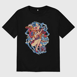 Футболка оверсайз мужская Оne piece виви и нами vivi and nami, цвет: черный