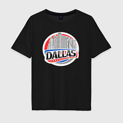 Футболка оверсайз мужская Dallas - USA, цвет: черный