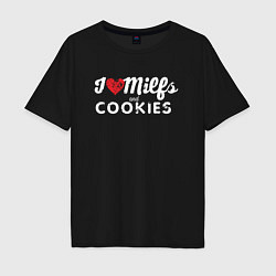 Мужская футболка оверсайз Milf and cookies милфа