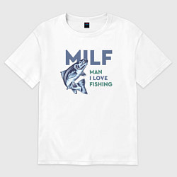 Футболка оверсайз мужская Milf милфа, цвет: белый