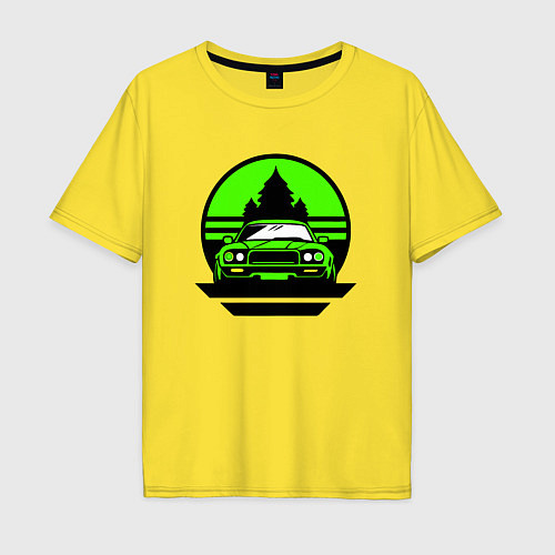 Мужская футболка оверсайз Nissan skyline retro style / Желтый – фото 1