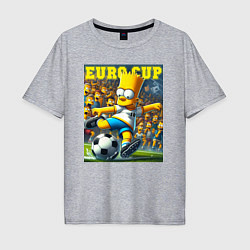 Мужская футболка оверсайз Euro cup - Bart Simpson