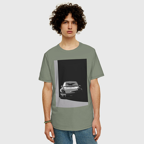 Мужская футболка оверсайз Porsche 911 легендарный автомобиль / Авокадо – фото 3