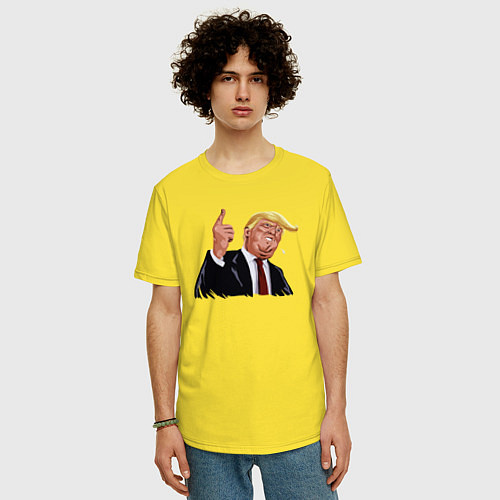 Мужская футболка оверсайз Речь Трампа / Желтый – фото 3