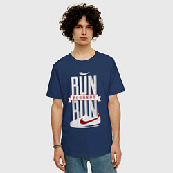 Футболка оверсайз мужская Forrest Gump - run Forrest run, цвет: тёмно-синий — фото 2