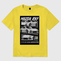 Футболка оверсайз мужская Mazda rx-7 JDM авто, цвет: желтый