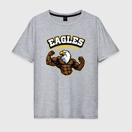 Мужская футболка оверсайз Eagles fitness / Меланж – фото 1