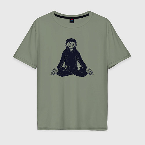 Мужская футболка оверсайз Yoga monkey / Авокадо – фото 1