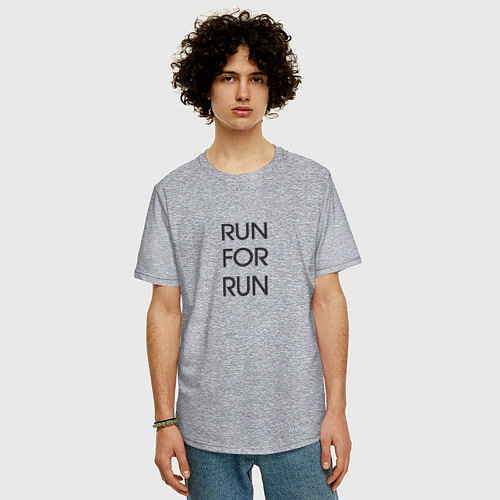 Мужская футболка оверсайз Run for run / Меланж – фото 3