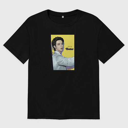 Мужская футболка оверсайз Jin Butter / Черный – фото 1