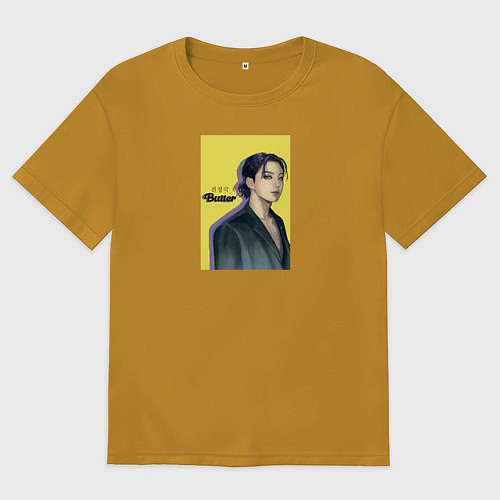 Мужская футболка оверсайз JK Butter / Горчичный – фото 1