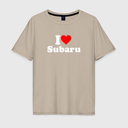 Мужская футболка оверсайз I love Subaru sport