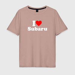 Мужская футболка оверсайз I love Subaru sport