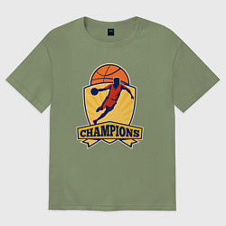 Футболка оверсайз мужская Champion basketball, цвет: авокадо