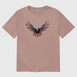 Футболка оверсайз мужская Орёл Америки, цвет: пыльно-розовый
