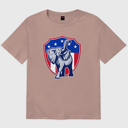Футболка оверсайз мужская Elephant USA, цвет: пыльно-розовый