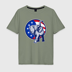 Мужская футболка оверсайз USA elephant