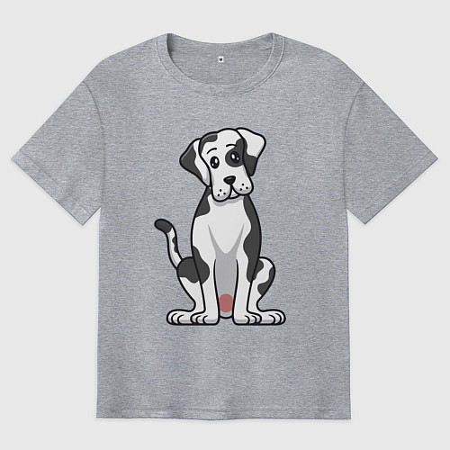 Мужская футболка оверсайз Милый дог / Меланж – фото 1