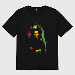 Футболка оверсайз мужская Bob Marley vibe, цвет: черный