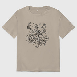 Футболка оверсайз мужская Thistle skeleton, цвет: миндальный