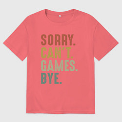 Футболка оверсайз мужская Извини не могу игры пока, цвет: коралловый