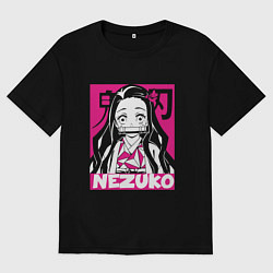 Футболка оверсайз мужская Клинок рассекающий демонов Незуко Nezuko, цвет: черный