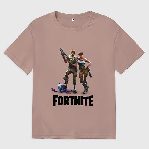 Мужская футболка оверсайз Fortnite PVE / Пыльно-розовый – фото 1