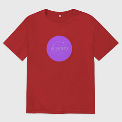 Футболка оверсайз мужская BTS Моя вселенная, цвет: красный