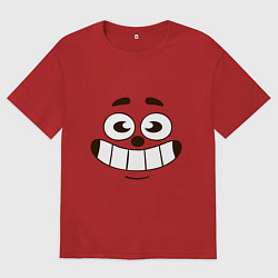 Футболка оверсайз мужская Улыбка смайл, цвет: красный