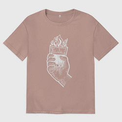 Футболка оверсайз мужская Виски в огне, цвет: пыльно-розовый