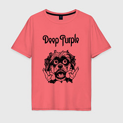 Футболка оверсайз мужская Deep Purple - rock dog, цвет: коралловый