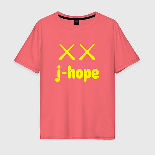 Мужская футболка оверсайз BTS j-hope / Коралловый – фото 1