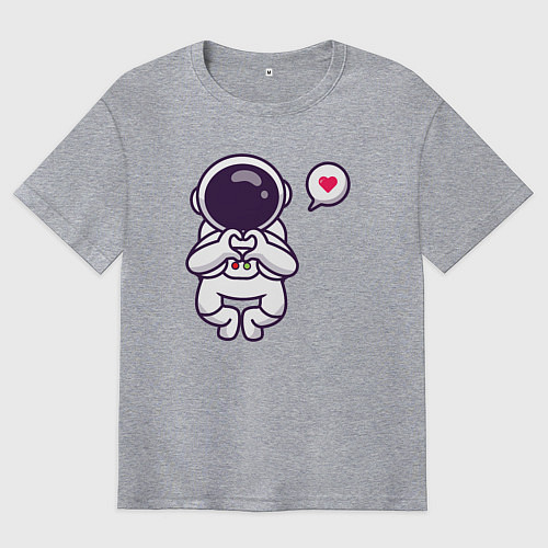 Мужская футболка оверсайз Astronaut love / Меланж – фото 1