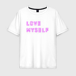 Мужская футболка оверсайз Надпись love myself BTS