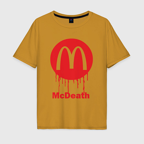 Мужская футболка оверсайз Mcdeath / Горчичный – фото 1