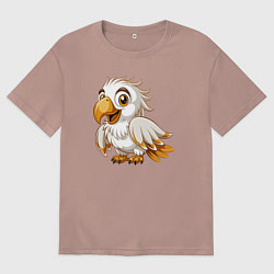 Футболка оверсайз мужская Белый попугай, цвет: пыльно-розовый
