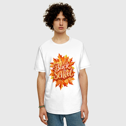 Мужская футболка оверсайз Собираемся снова в школу / Белый – фото 3
