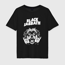 Футболка оверсайз мужская Black Sabbath rock dog, цвет: черный