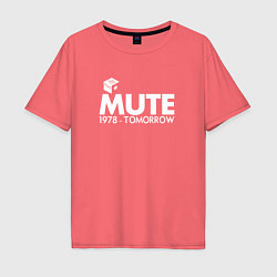Футболка оверсайз мужская Depeche Mode - Mute Records, цвет: коралловый