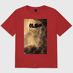 Футболка оверсайз мужская Oleg облака мрачные, цвет: красный