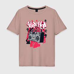 Футболка оверсайз мужская Boombox hip-hop, цвет: пыльно-розовый