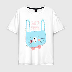 Футболка оверсайз мужская Sweet bunny, цвет: белый