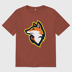 Футболка оверсайз мужская Fox team, цвет: кирпичный